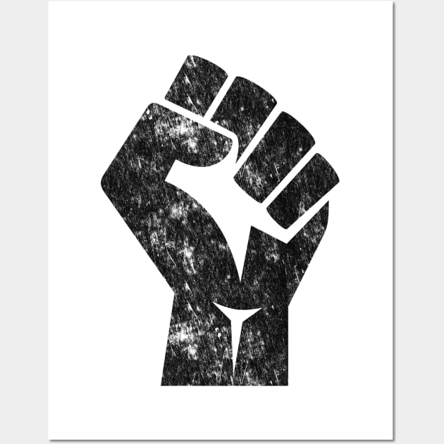 Big Black Raised Fist Salute of Unity Solidarity Resistance Wall Art by terrybain